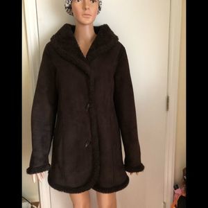 Jones New York faux suede winter Jacket for women’s size Medium